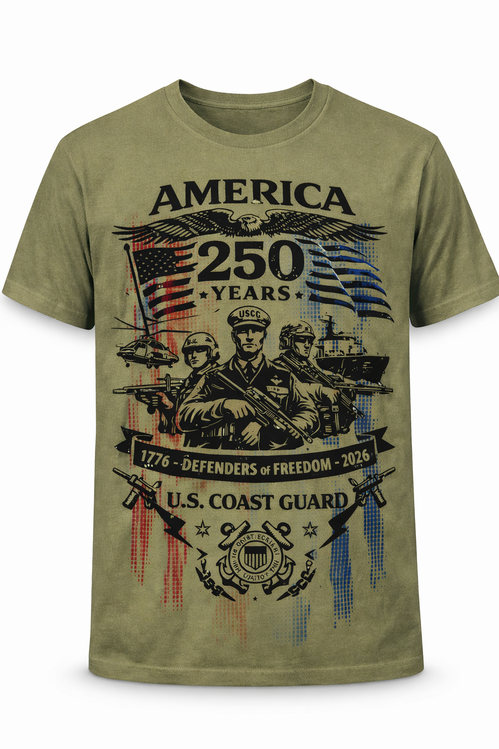 US Coast Guard America 250th Commemorative T Shirt
