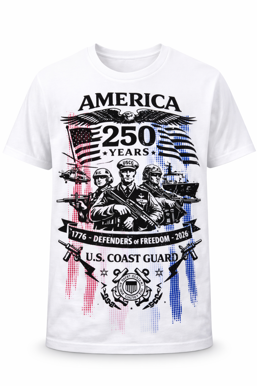 US Coast Guard America 250th Commemorative T Shirt