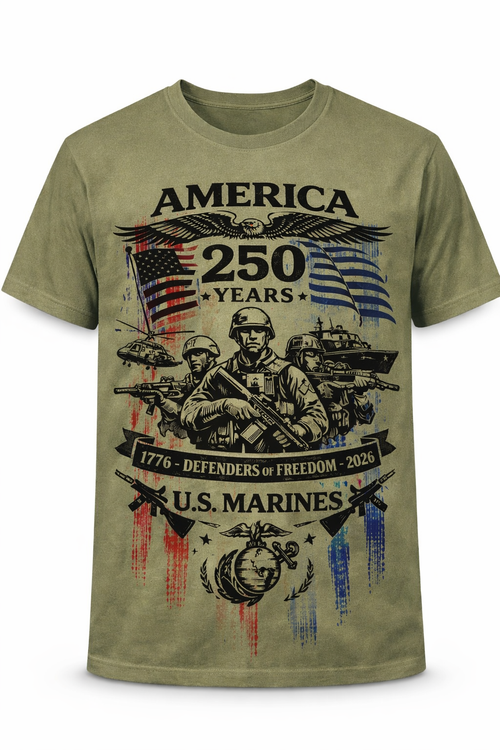 US Marines America 250th Commemorative T shirt
