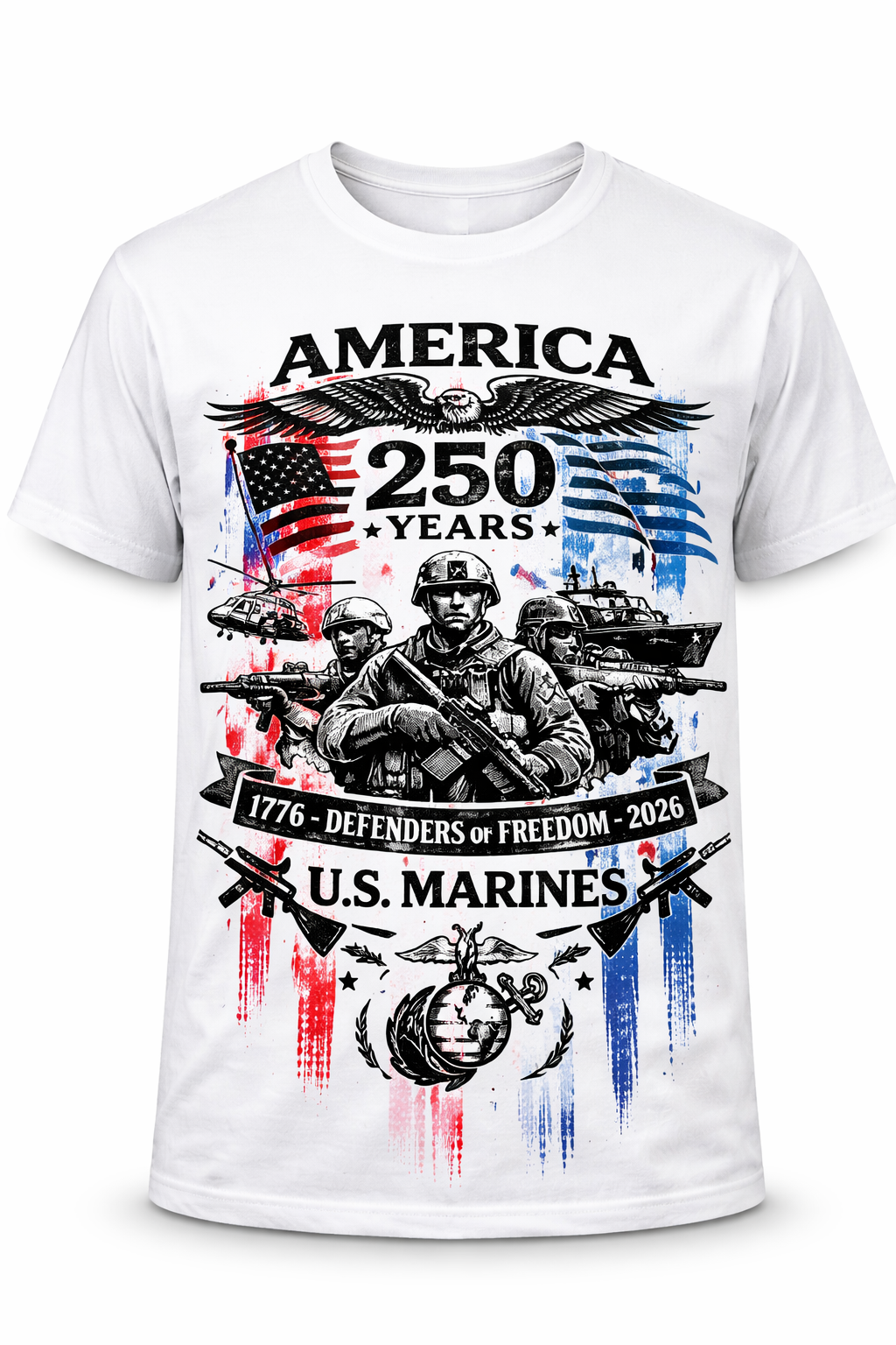 US Marines America 250th Commemorative T shirt