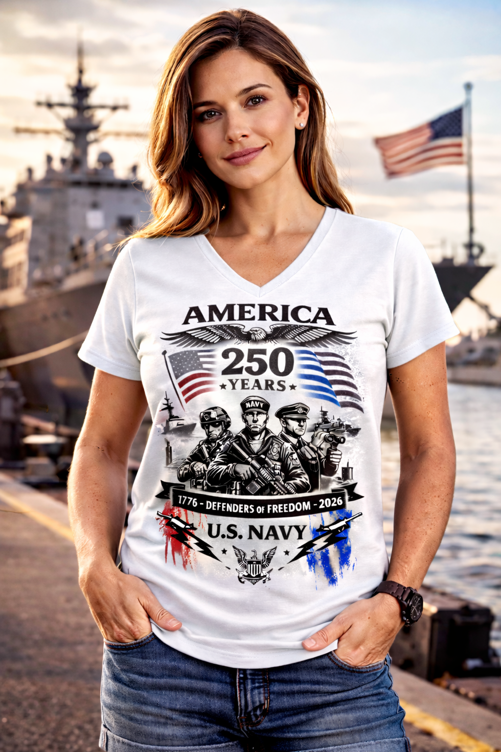 US Navy America 250th Commemorative T Shirt