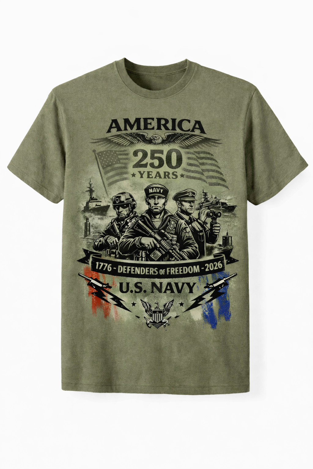 US Navy America 250th Commemorative T Shirt